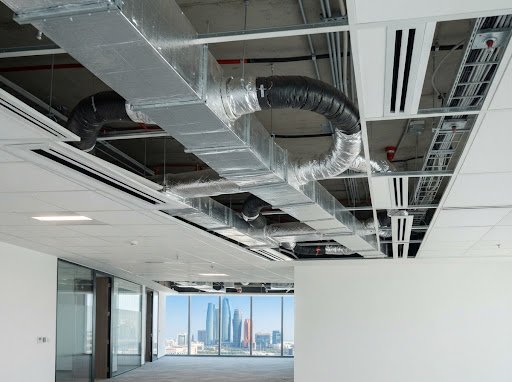 Commercial VRF Outdoor Heat Pump Units and Air Distribution Networks in Abu Dhabi